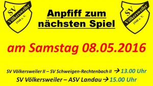Anpfiff zum nächsten Spiel 08.05