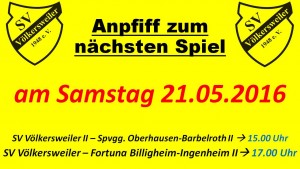 Anpfiff zum nächsten Spiel 21.05